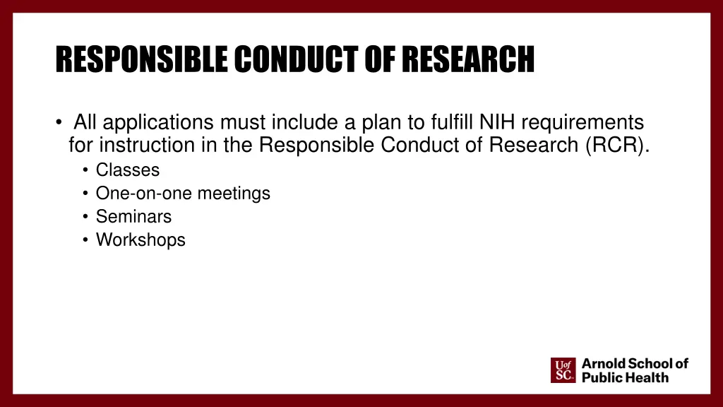 responsible conduct of research