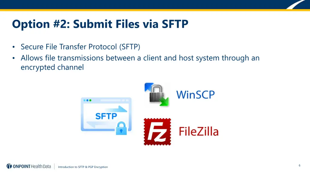 option 2 submit files via sftp