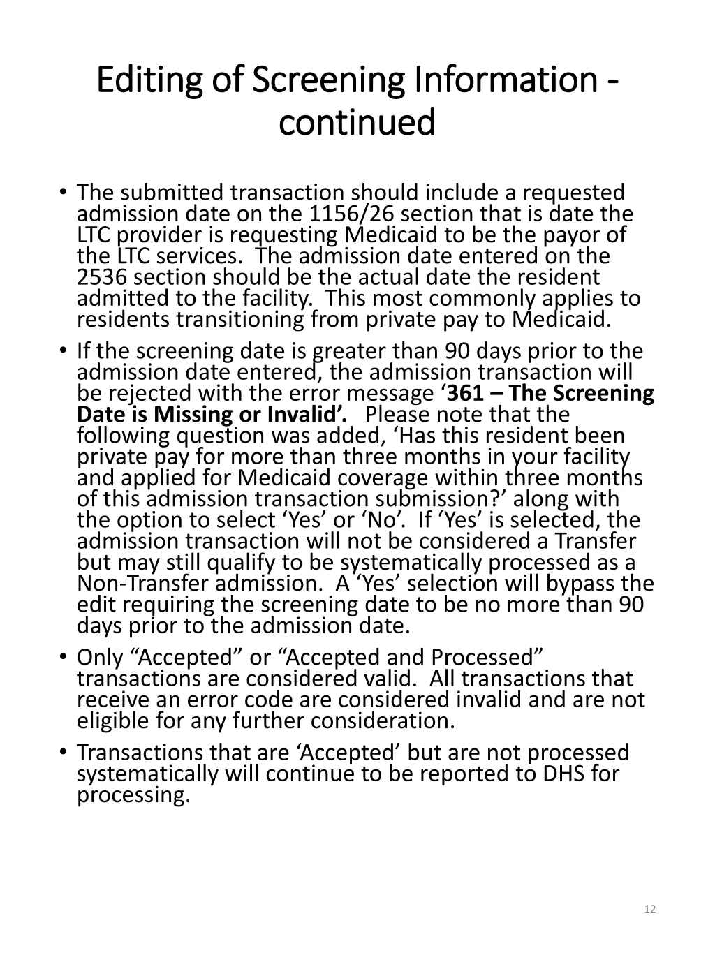 editing of screening information editing 1