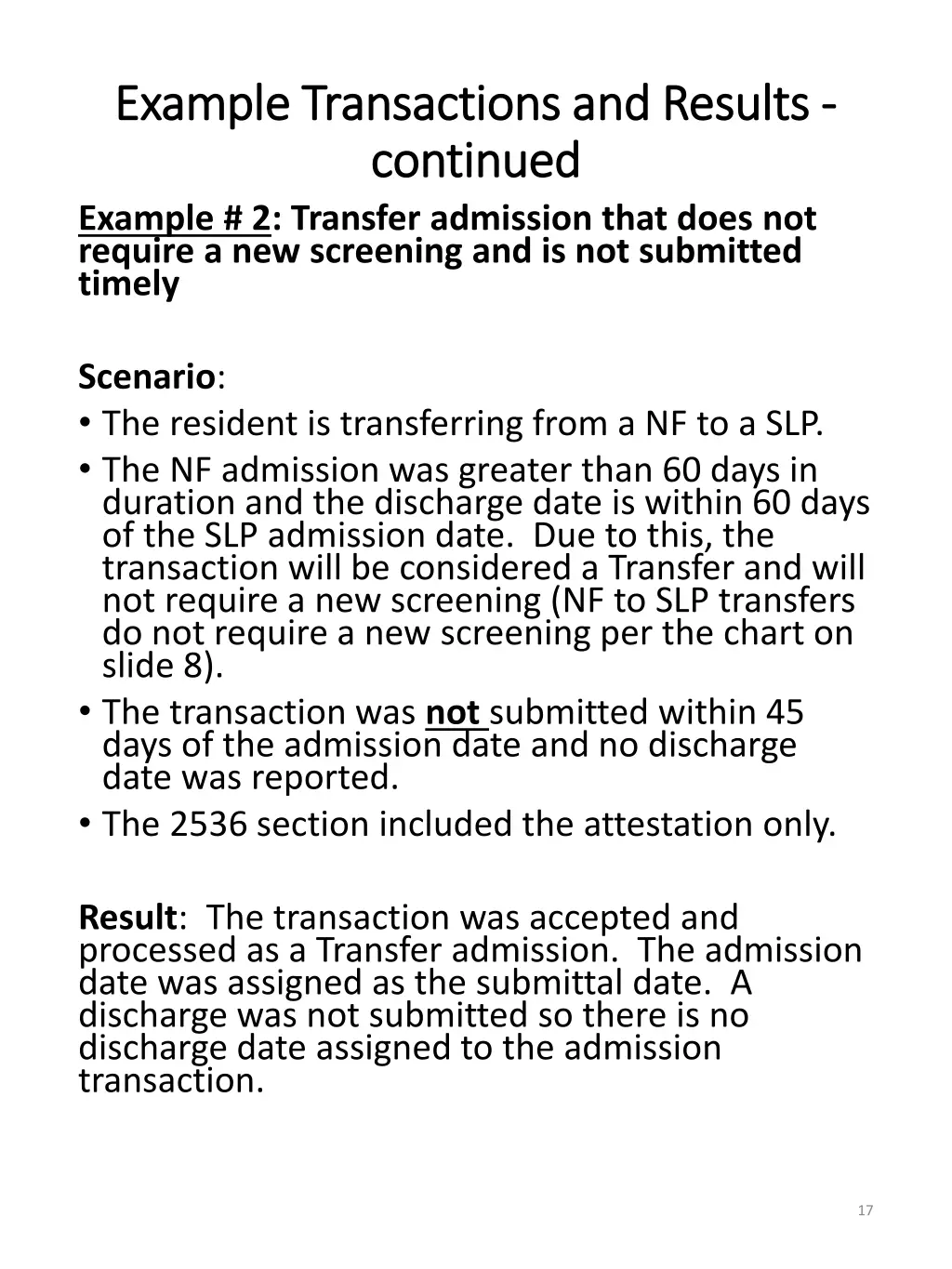 example transactions and results example 1