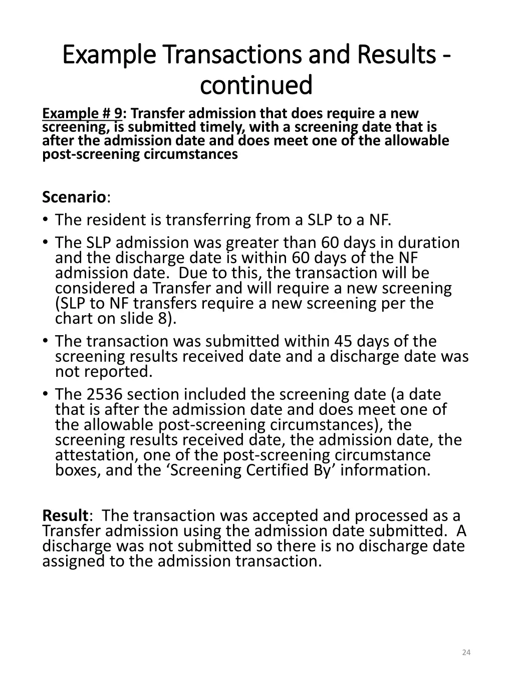 example transactions and results example 8