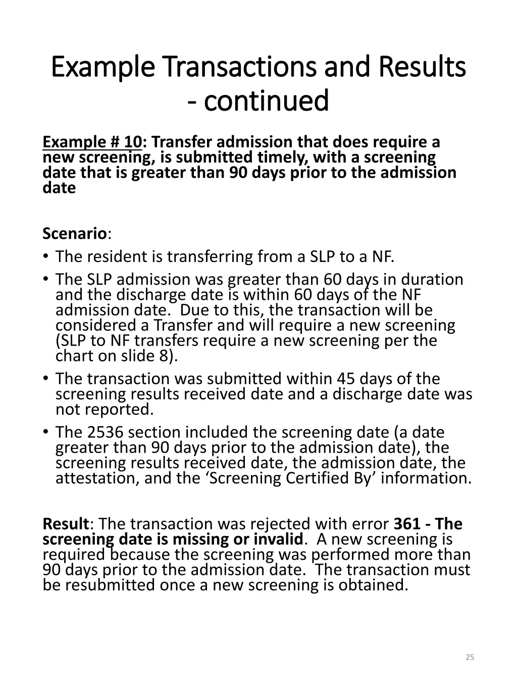 example transactions and results example 9