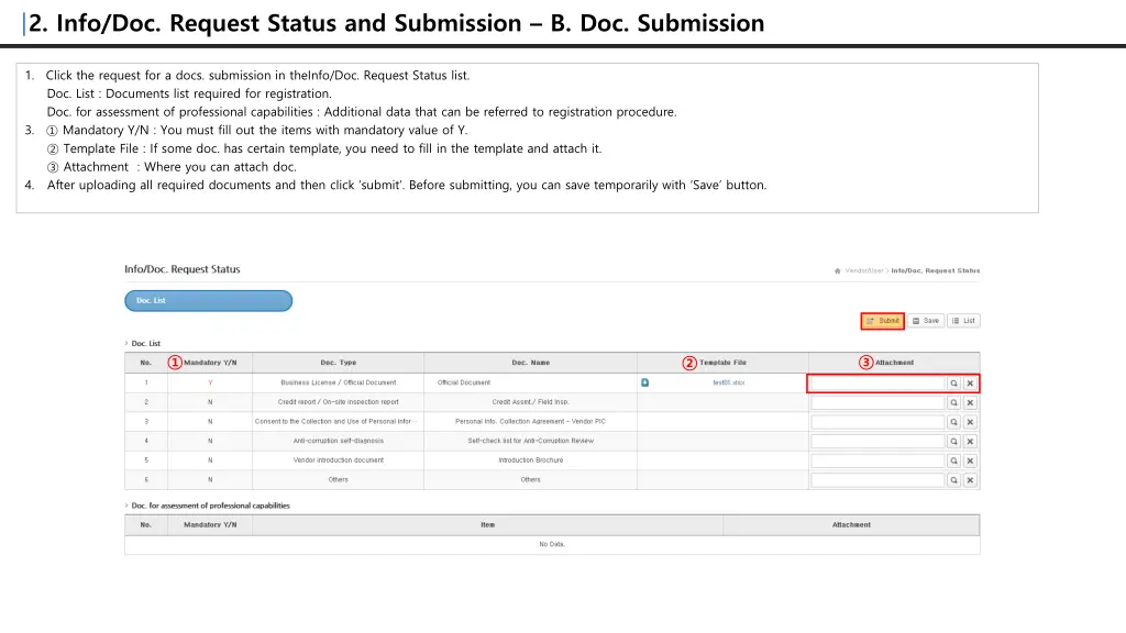 2 info doc request status and submission