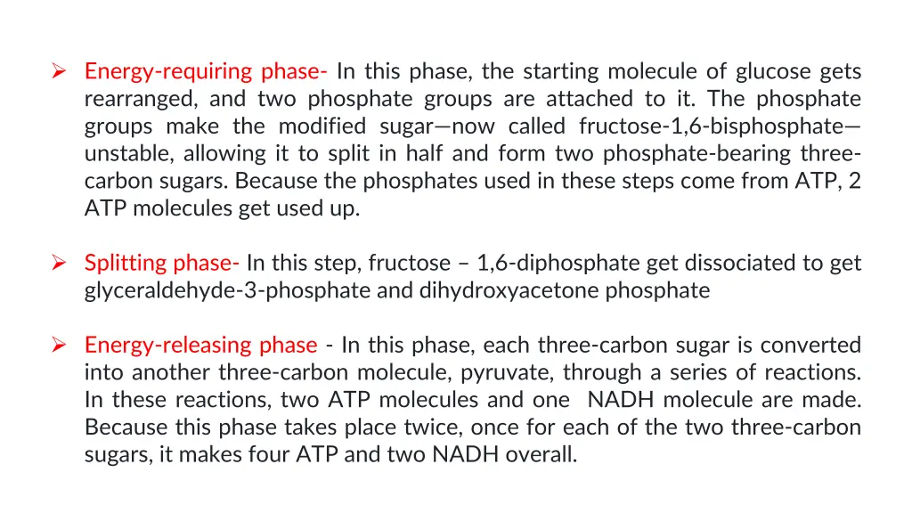 energy requiring phase in this phase the starting