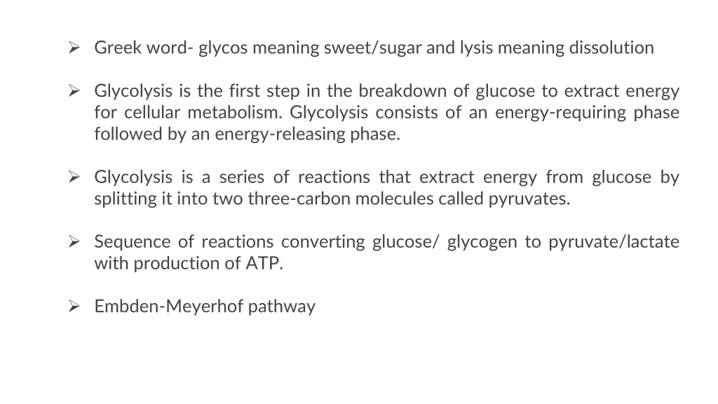 greek word glycos meaning sweet sugar and lysis