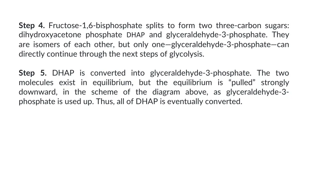 step 4 fructose 1 6 bisphosphate splits to form