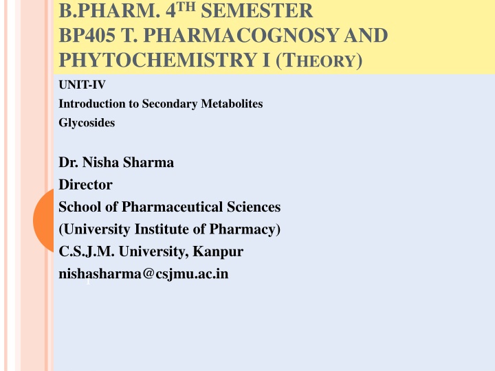 b pharm 4 th semester bp405 t pharmacognosy