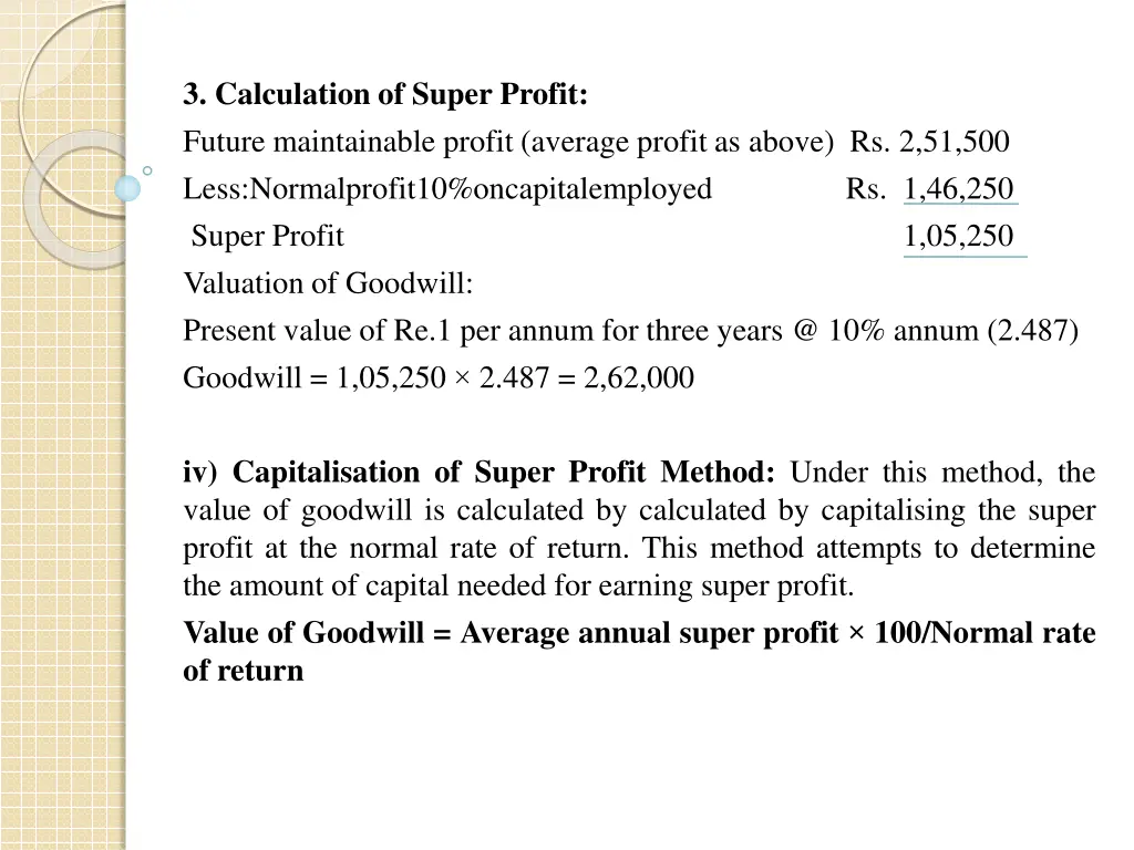 3 calculation of super profit future maintainable