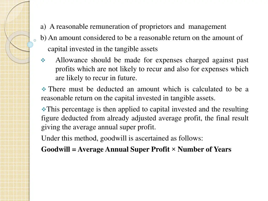 a areasonable remuneration of proprietors