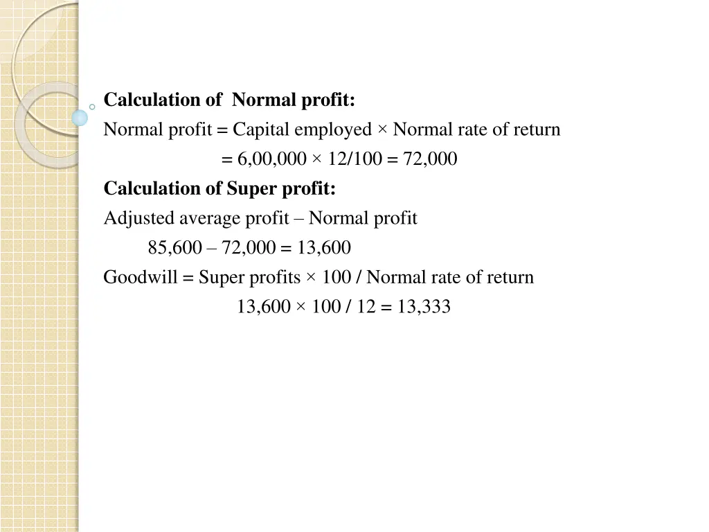 calculation of normal profit normal profit