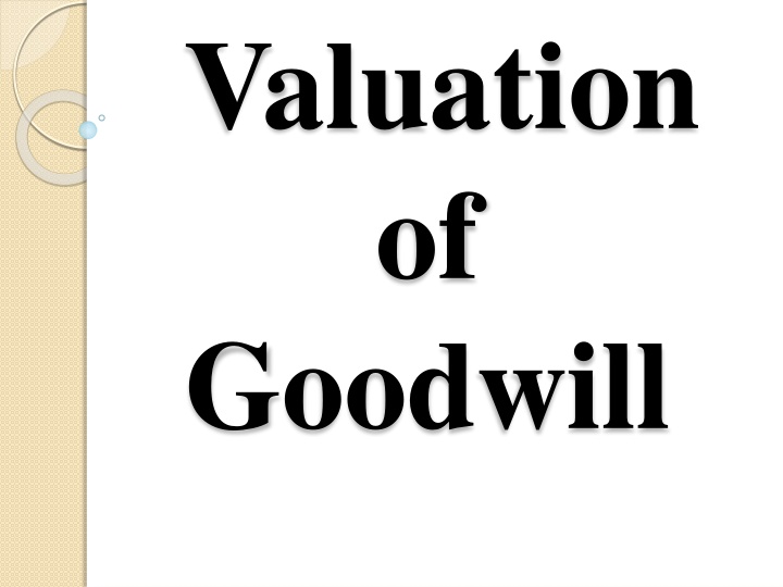 valuation of goodwill