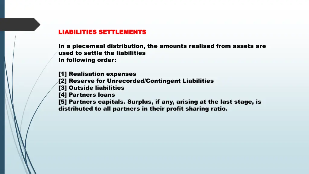 liabilities settlements liabilities settlements