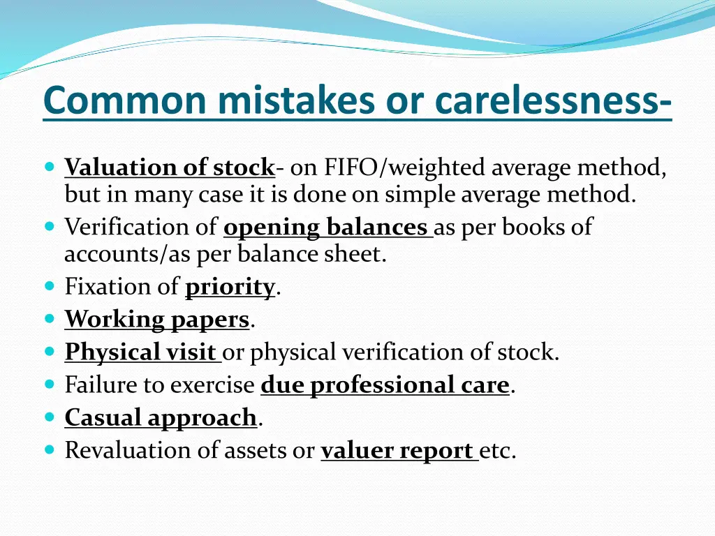 common mistakes or carelessness 1