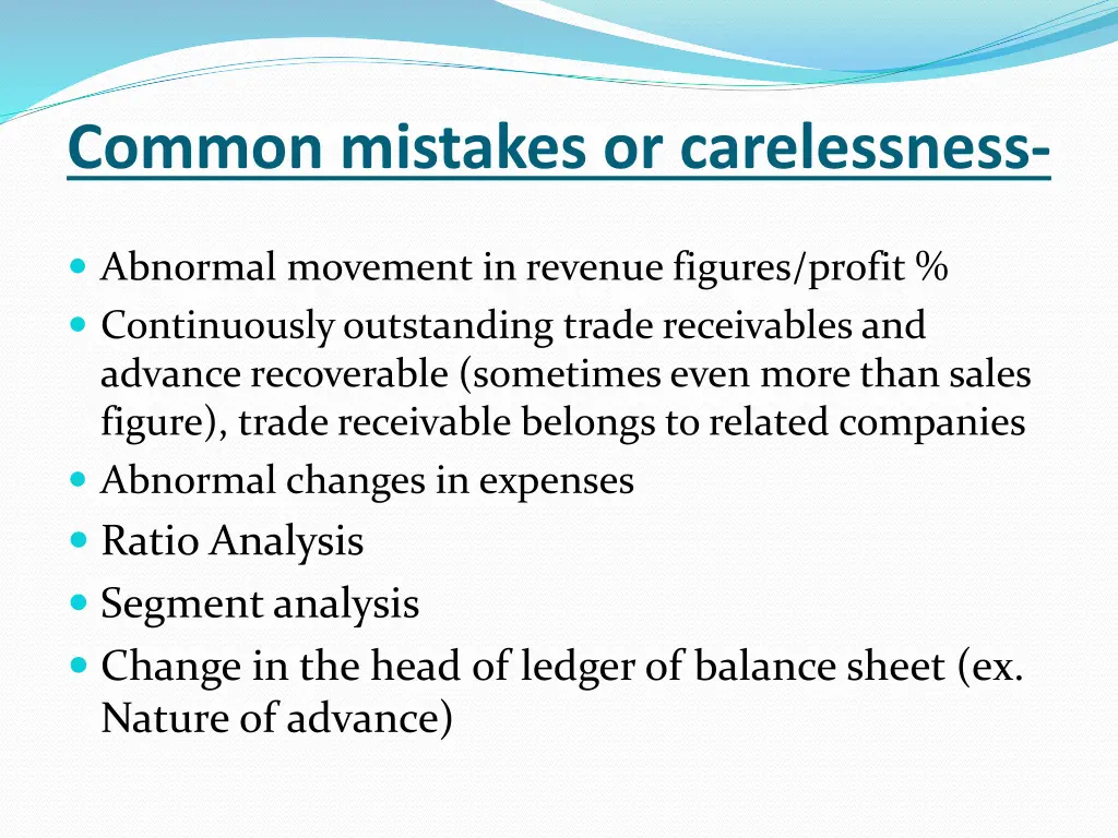 common mistakes or carelessness 4