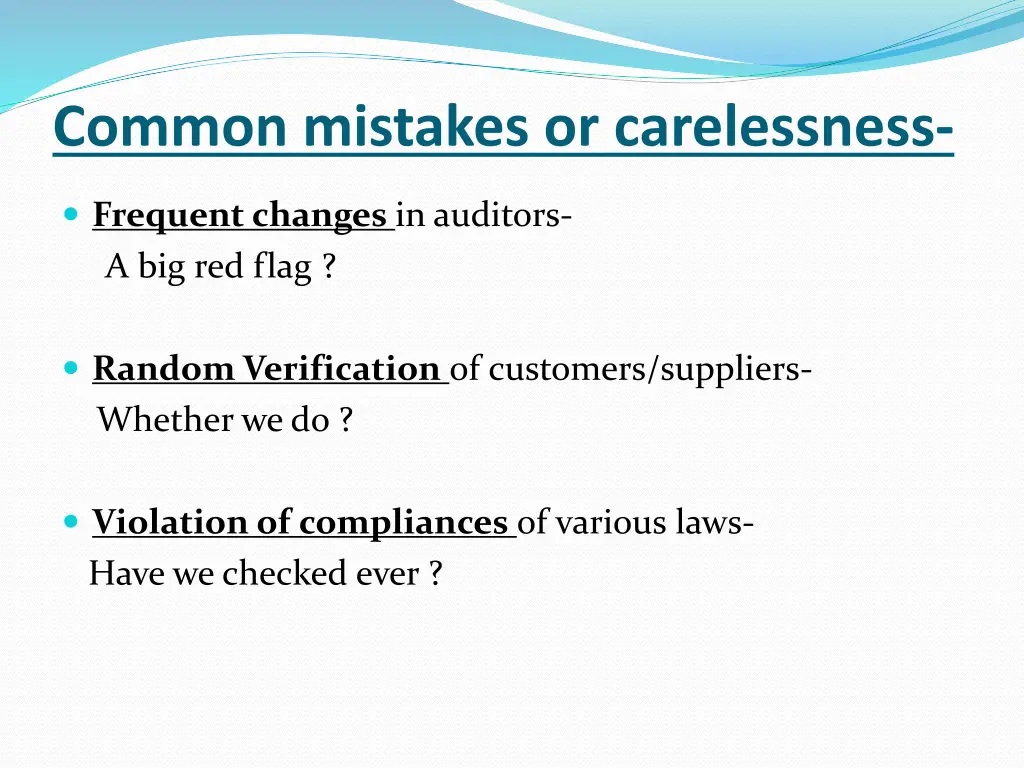 common mistakes or carelessness 5