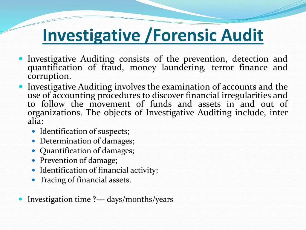 investigative forensic audit