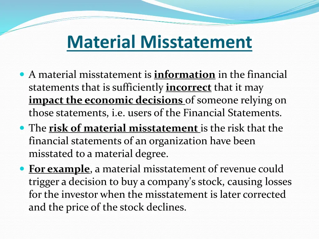 material misstatement