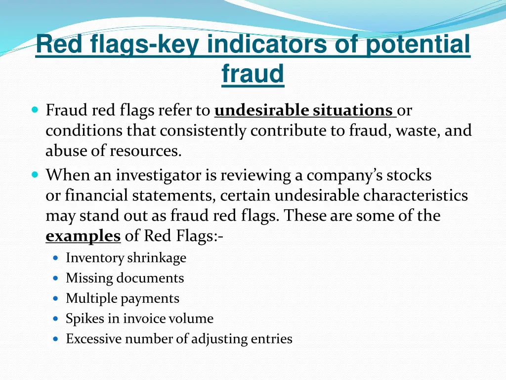 red flags key indicators of potential fraud