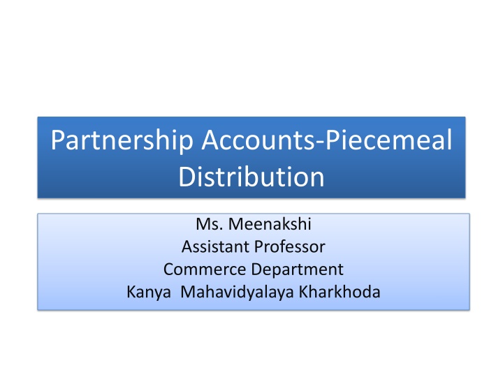 partnership accounts piecemeal distribution