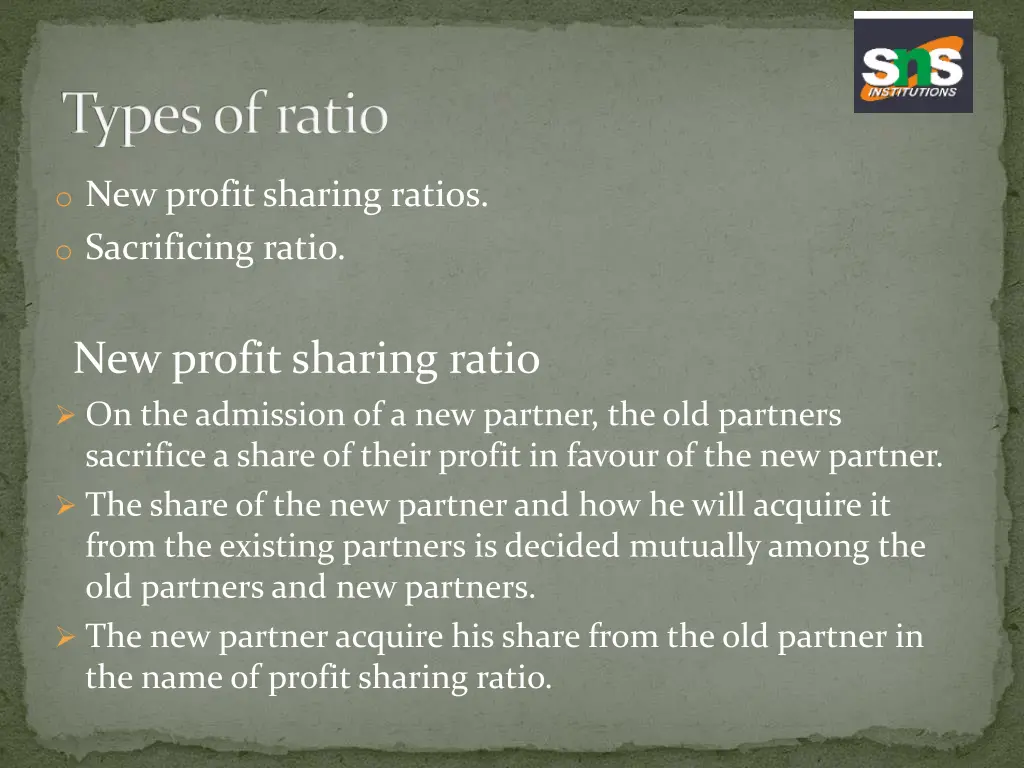 types of ratio