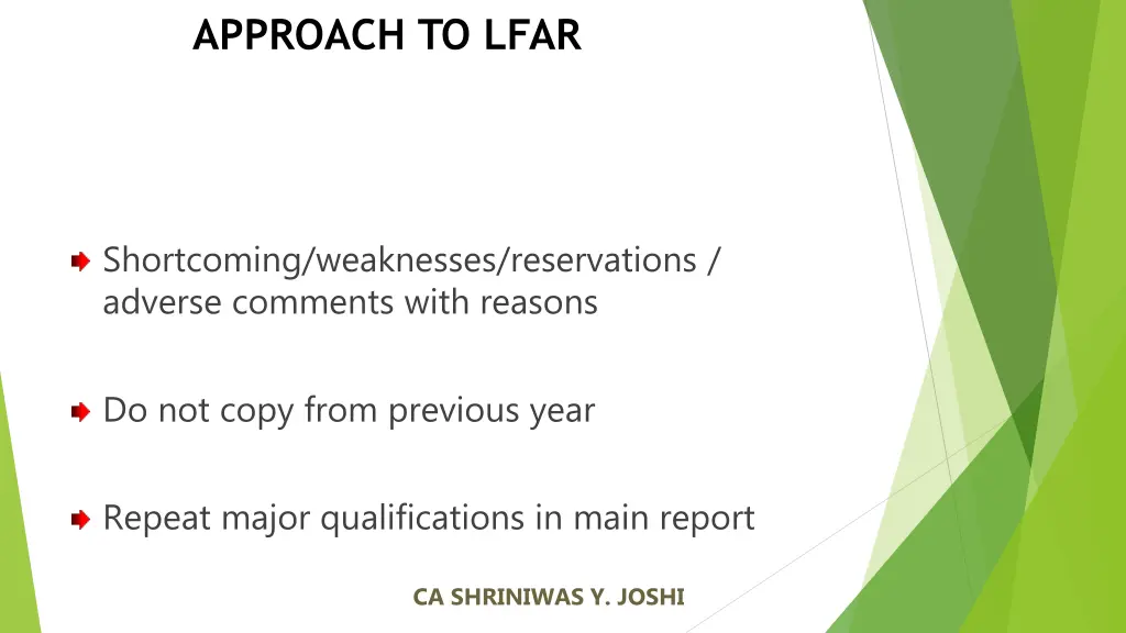 approach to lfar 2