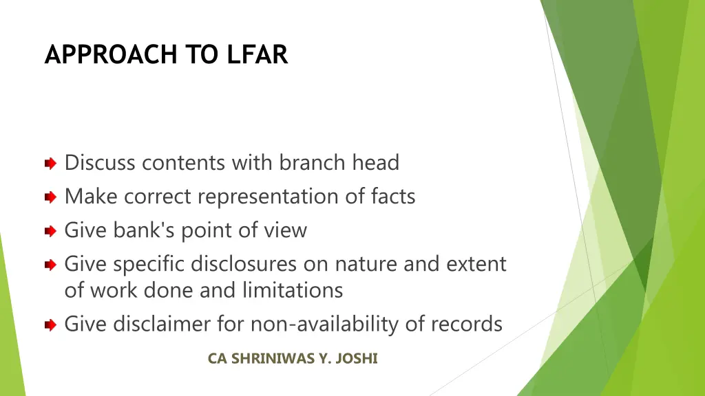 approach to lfar 3