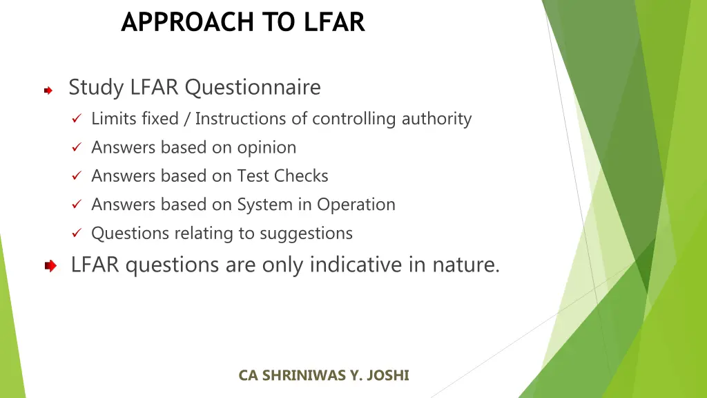 approach to lfar