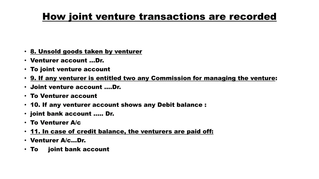 how joint venture transactions are recorded 3