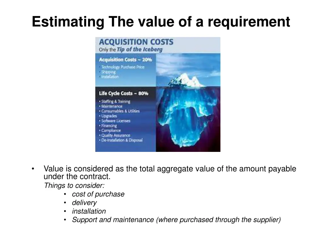 estimating the value of a requirement