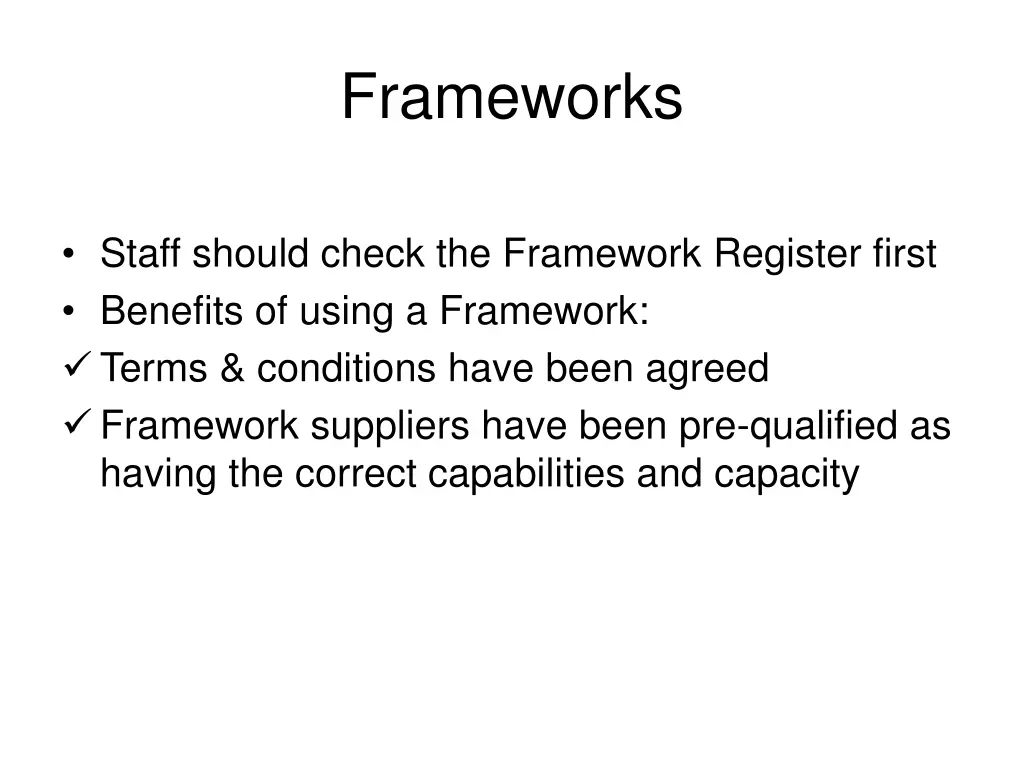 frameworks