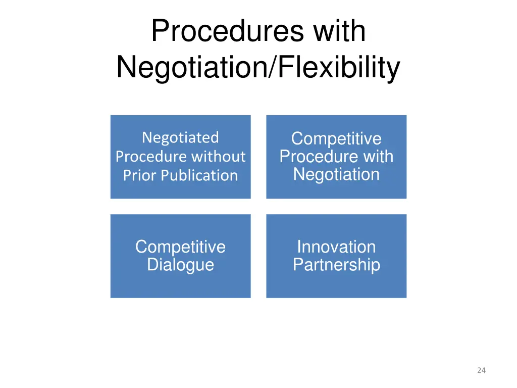 procedures with negotiation flexibility