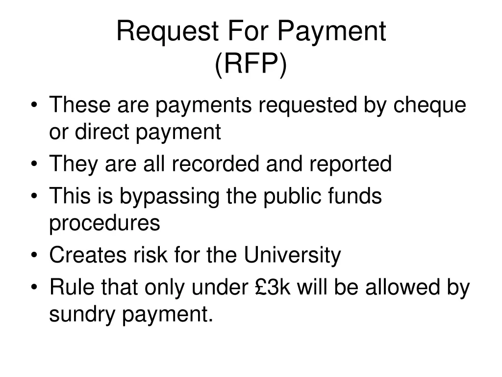 request for payment rfp