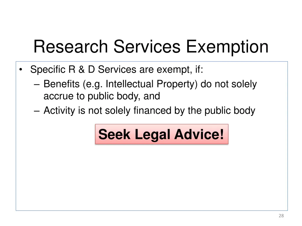 research services exemption