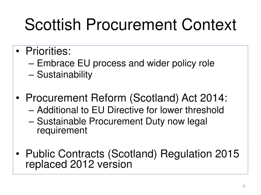 scottish procurement context