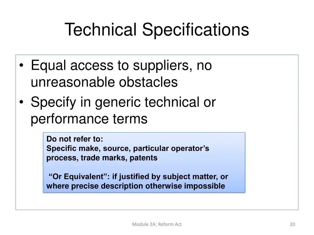 technical specifications