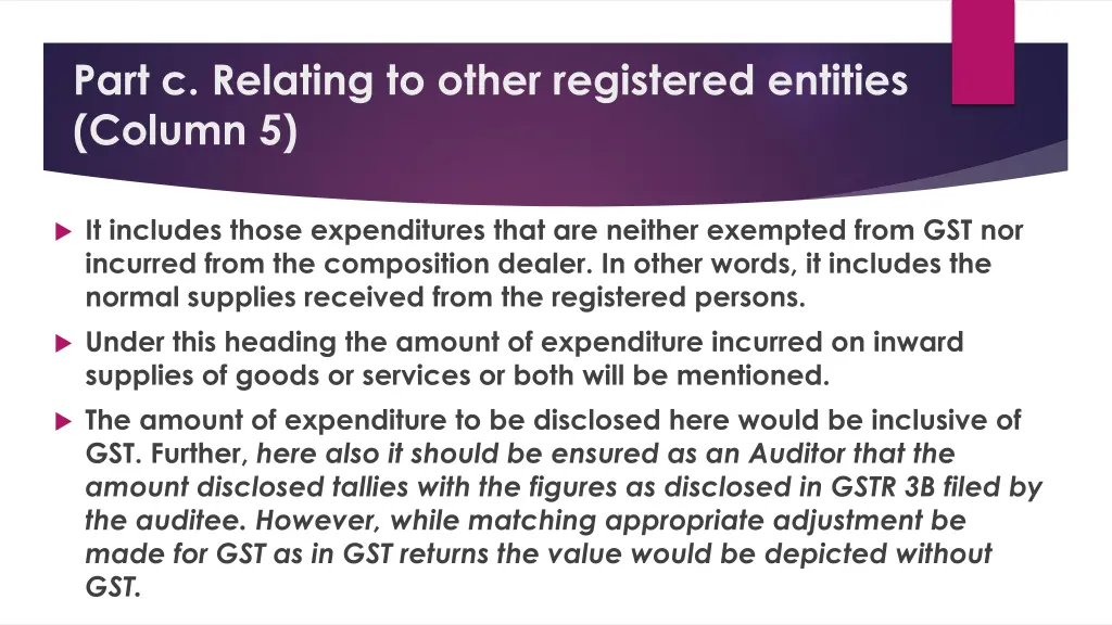 part c relating to other registered entities