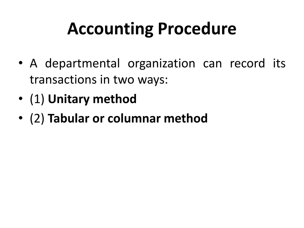 accounting procedure