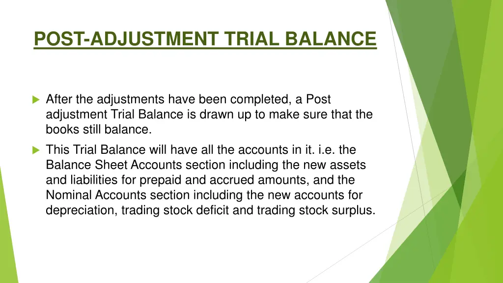 post adjustment trial balance