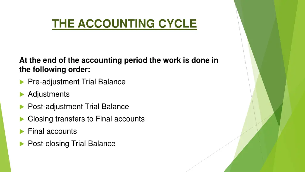 the accounting cycle