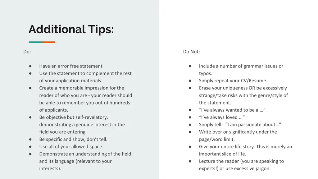 additional tips