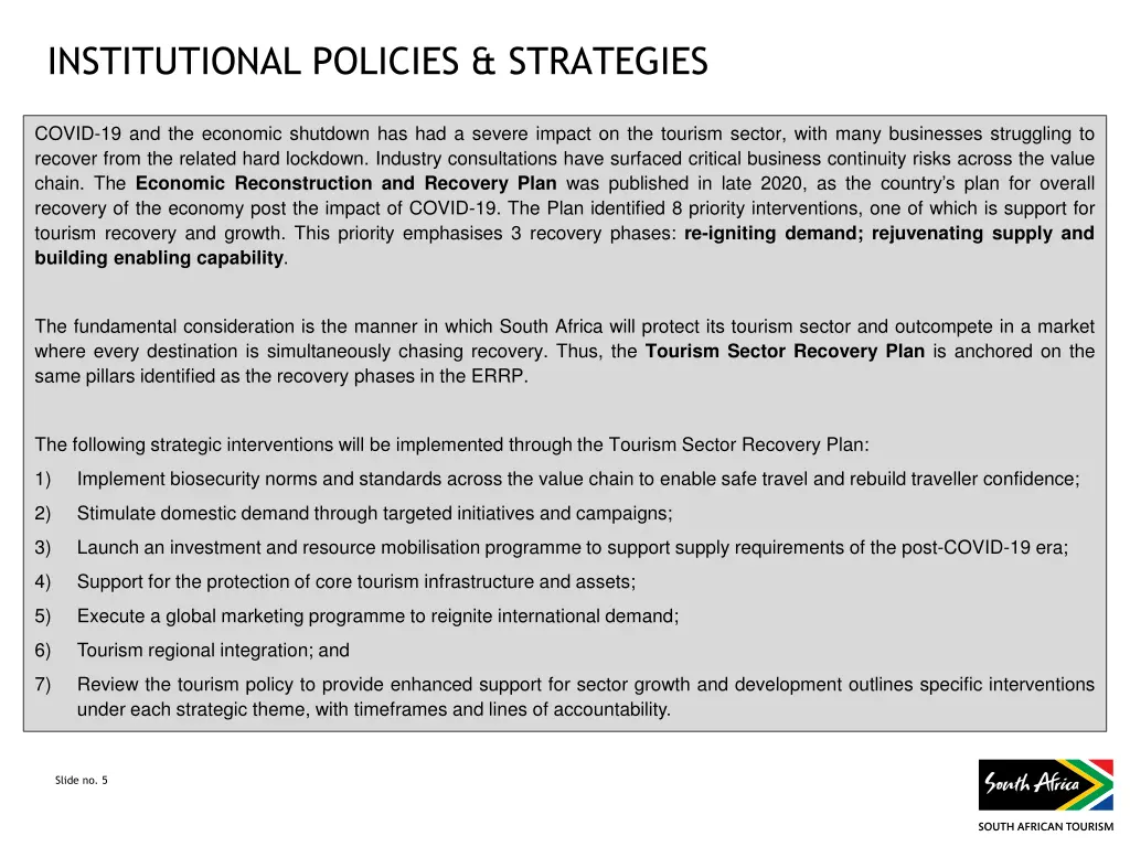 institutional policies strategies