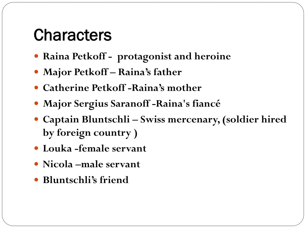 characters characters