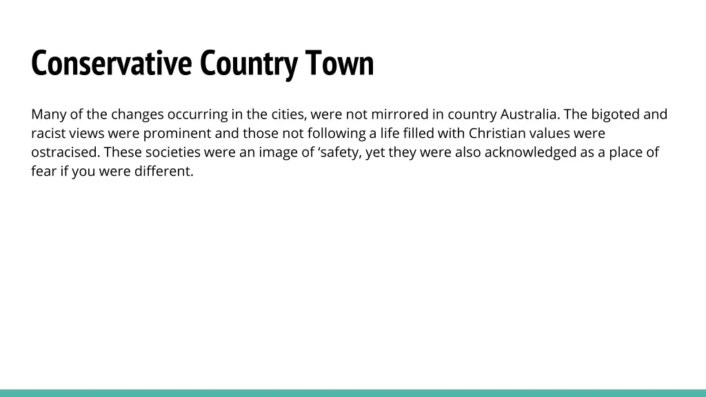 conservative country town