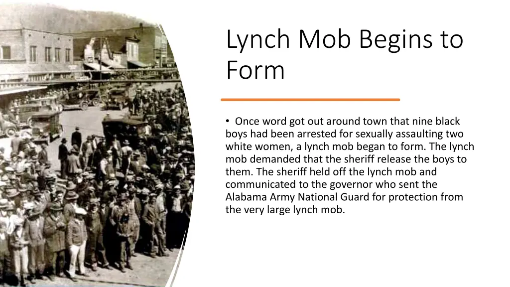 lynch mob begins to form