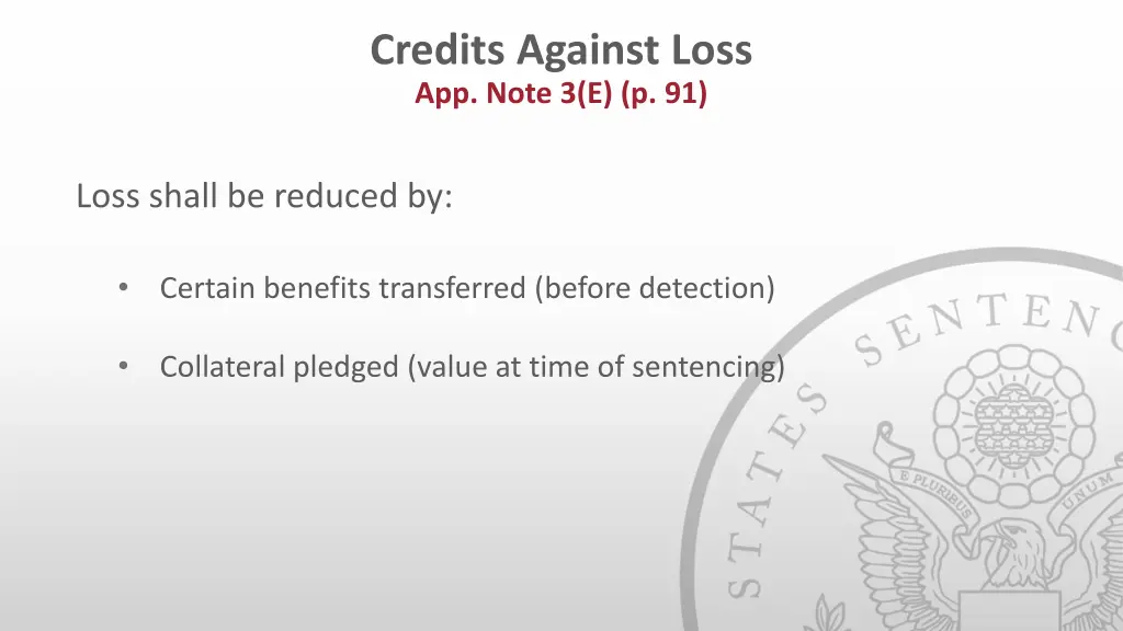 credits against loss app note 3 e p 91