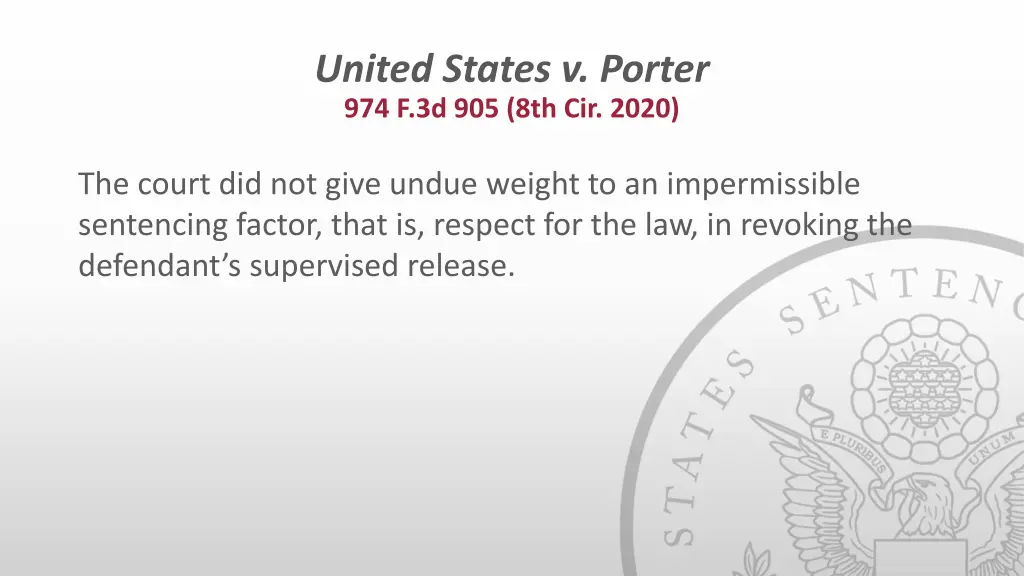 united states v porter 974 f 3d 905 8th cir 2020