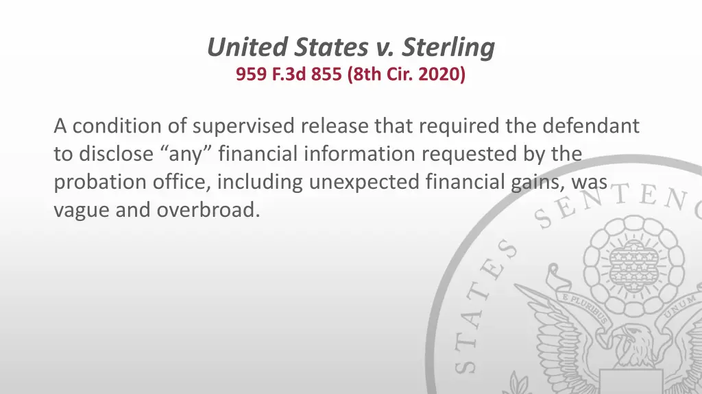 united states v sterling 959 f 3d 855 8th cir 2020