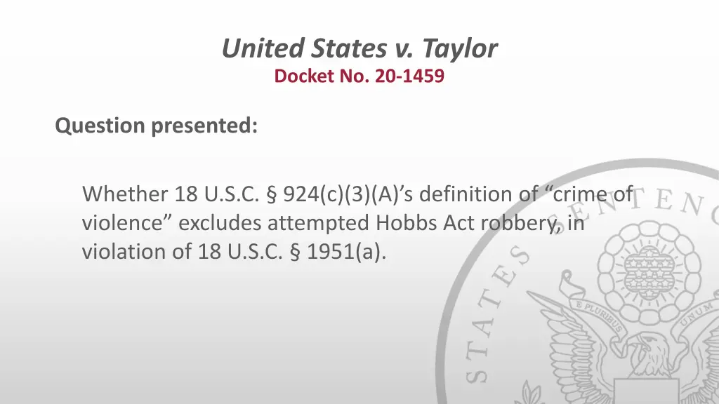 united states v taylor docket no 20 1459