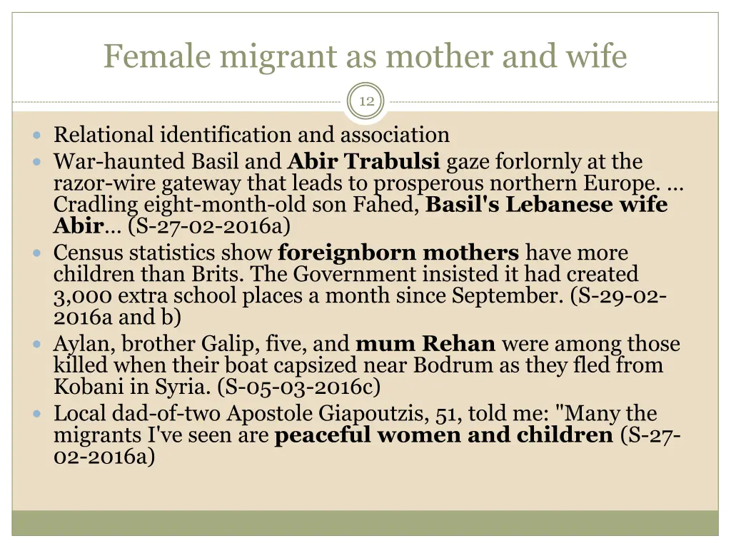 female migrant as mother and wife