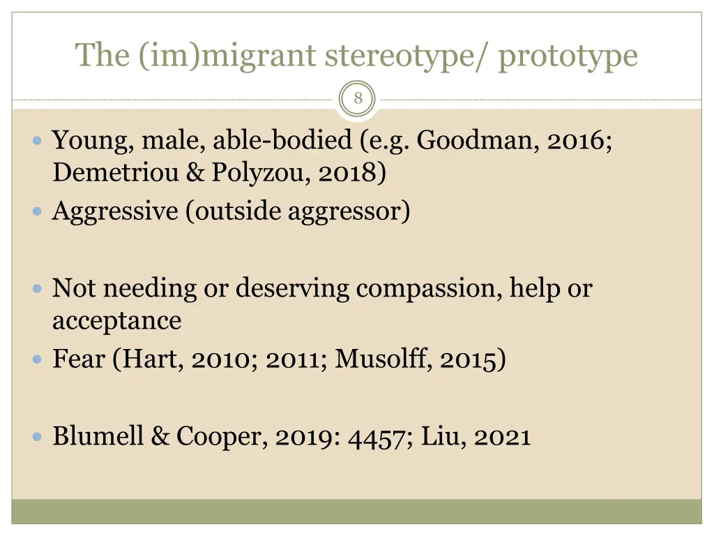 the im migrant stereotype prototype